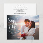 Carte Postale Enregistrez la date Élegante écriture Photo QR Cod (Devant / Derrière)