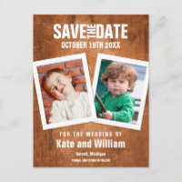 Enregistrez la date Photos d'enfance Boho Vintage