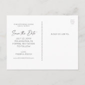 Carte postale Enregistrez la date - Script minimal (Dos)
