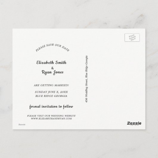 Carte Postale Enregistrez notre date, Annonce, Photo (Dos)