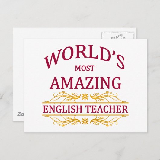 Carte Postale Enseignant anglais (Devant / Derrière)