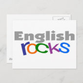 Carte Postale Enseignant anglais "English Rocks" Cadeaux (Devant / Derrière)