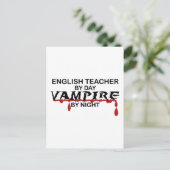 Carte Postale Enseignant anglais Vampire par nuit (Debout devant)