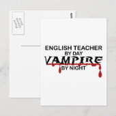 Carte Postale Enseignant anglais Vampire par nuit (Devant / Derrière)