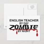 Carte Postale Enseignant anglais Zombie (Devant / Derrière)