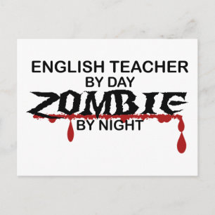 Carte Postale Enseignant anglais Zombie