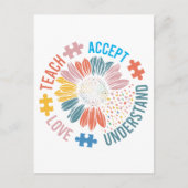 Carte Postale Enseignant Autisme Enseigner Accepter Comprendre A (Devant)