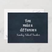 Carte Postale Enseignant de l'école du dimanche (Devant / Derrière)