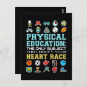 Carte Postale Enseignant de l'éducation physique Race cardiaque  (Devant / Derrière)