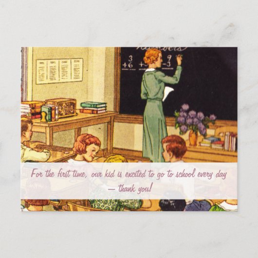 Carte Postale Enseignant en Merci de classe des années 1940 vint (Devant)