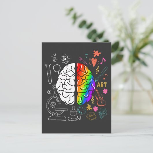 Carte Postale Enseignant en sciences du cerveau de l'artiste col (Debout devant)