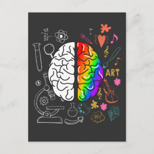 Carte Postale Enseignant en sciences du cerveau de l'artiste col