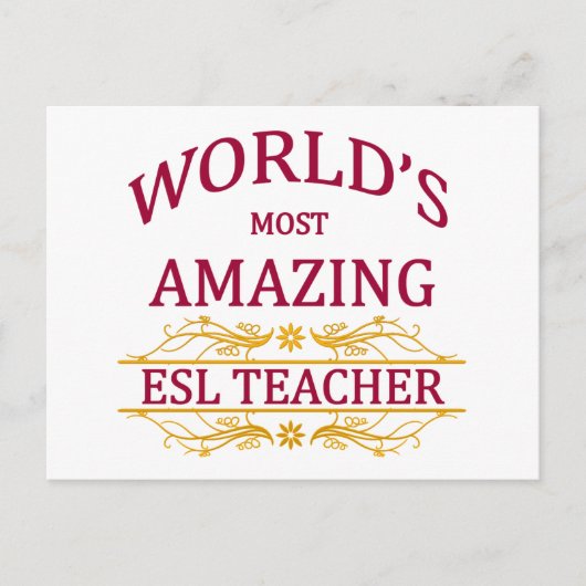 Carte Postale Enseignant ESL (Devant)