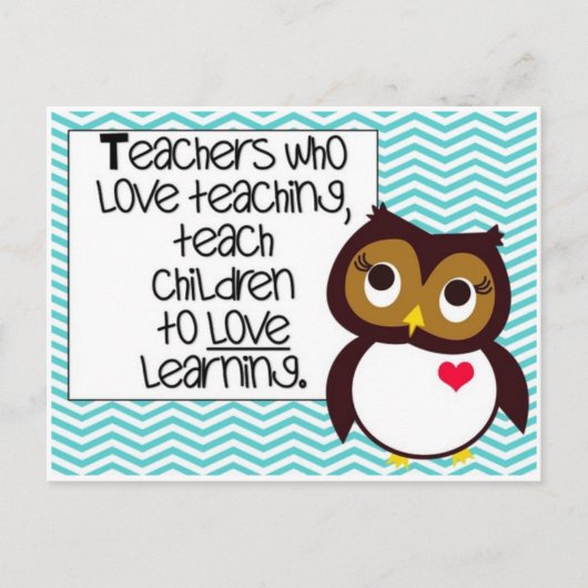 Carte postale - Enseignant et Chouette (Devant)