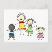 Carte Postale Enseignant Et Enfants (Devant)