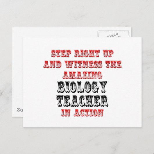 Carte Postale Enseignant Extraordinaire En Biologie En Action (Devant / Derrière)
