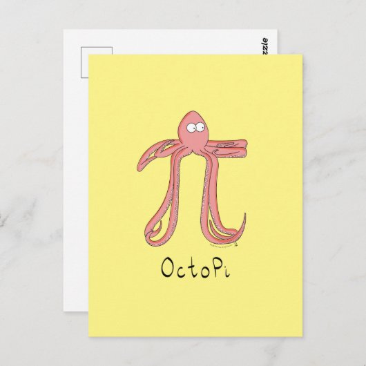 Carte Postale Enseignant Funny Math Octopus (Devant / Derrière)