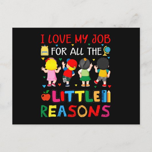 Carte Postale Enseignant - J'aime mon travail pour toutes les pe (Devant)