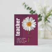 Carte Postale Enseignant Merci. Conception de marguerite (Debout devant)