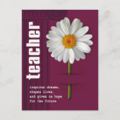 Carte Postale Enseignant Merci. Conception de marguerite (Devant)