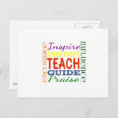 Carte Postale Enseignant Mot Photo Enseignants École Enfants (Devant / Derrière)