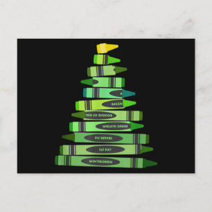 Carte Postale Enseignant Noël Gif Crayon Tree