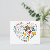 Carte Postale Enseignant Professeur Outil Coeur (Debout devant)