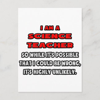 Carte Postale Enseignant scientifique amusant .. Très improbable