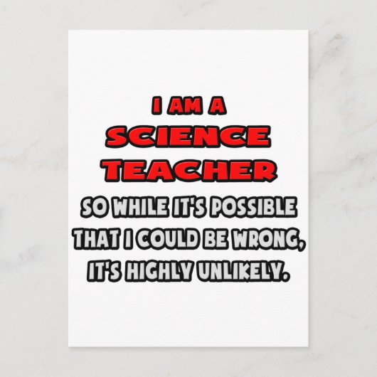 Carte Postale Enseignant scientifique amusant .. Très improbable (Devant)