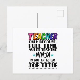 Carte Postale Enseignant Seulement Parce Que Plein Temps Multi T