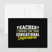 Carte Postale Enseignant - Superhéros de l'éducation - Enseignan (Devant / Derrière)