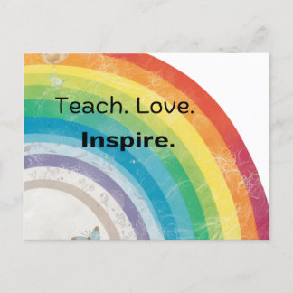 Carte Postale Enseignant Whimsical Aimer Inspirer Rainbow Teache
