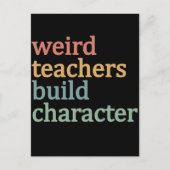 Carte Postale Enseignants étrangers construire personnage Retro (Devant)