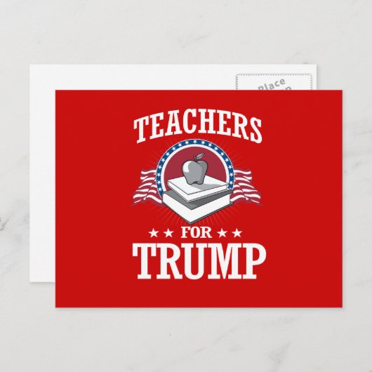 CARTE POSTALE ENSEIGNANTS POUR TRUMP (Devant / Derrière)