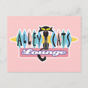 Carte Postale enseigne de salon de chats rétro