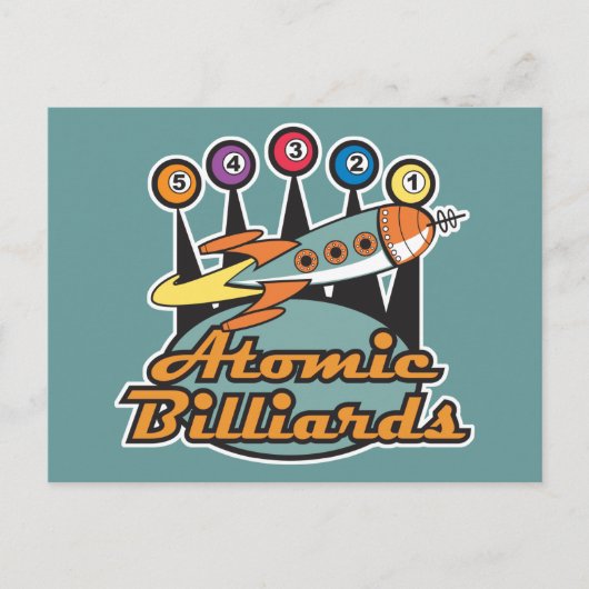 Carte Postale enseigne rétro billard atomique (Devant)