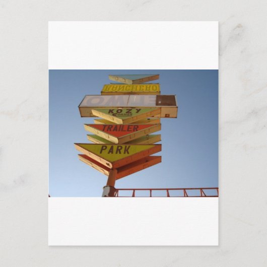 Carte Postale Enseigne Rétro Route 66 des Années 1950 (Devant)