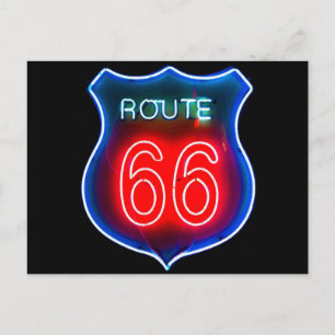 Carte Postale Enseigne Route 66 néon