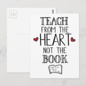 Carte Postale enseigner du coeur non pas les enseignants du livr (Devant / Derrière)