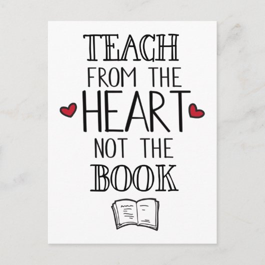 Carte Postale enseigner du coeur non pas les enseignants du livr (Devant)