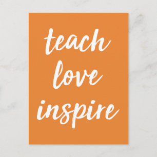 Carte Postale Enseigner l'inspiration d'amour Phrase inspirant
