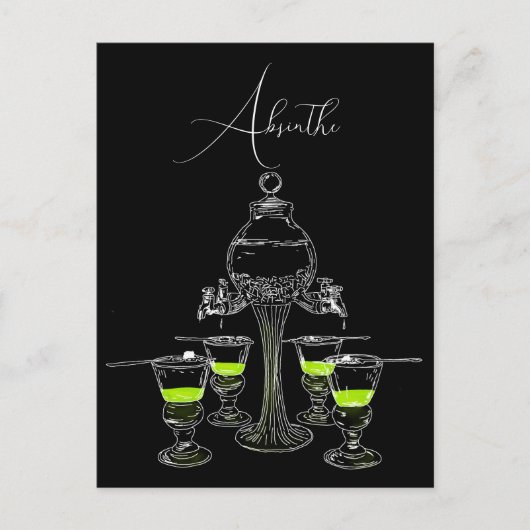 Carte Postale Ensemble Absinthe Illustré (Devant)
