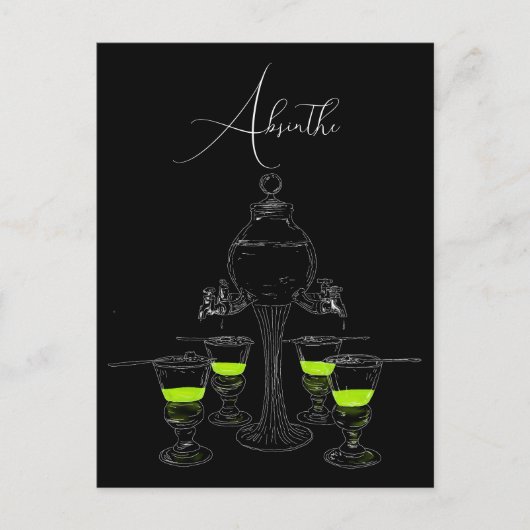 Carte Postale Ensemble Absinthe Illustré (Devant)