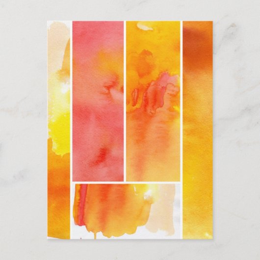 Carte Postale Ensemble d'aquarelle abstraite peinte à la main (Devant)