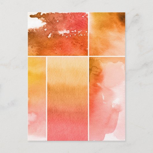 Carte Postale Ensemble d'aquarelle abstraite peinte à la main 4 (Devant)