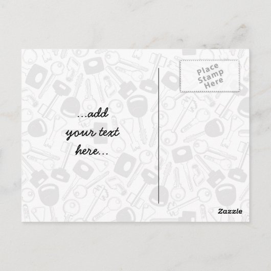 Carte Postale Ensemble de clés Arrière - plan (Dos)