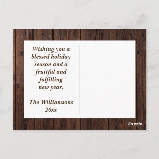 Carte Postale Ensemble de Joy Rustic Wood Nouveau bébé Photo de (Dos)