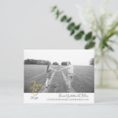 Carte Postale Ensemble de mariage Bouquet Bleu Turquoise Save Th (Debout devant)