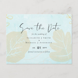 Carte Postale Ensemble de Mariages Abstraits Budget Pastel Blue