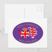 Carte Postale Ensemble de thé Union Jack pour le couronnement du (Devant / Derrière)